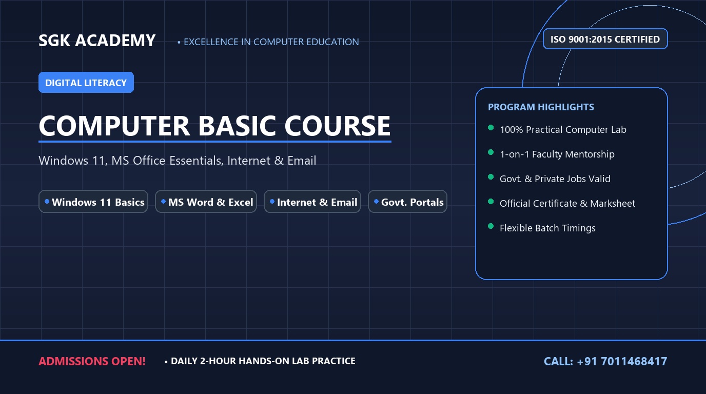 Computer Basic (Windows, Office Essentials & Internet)